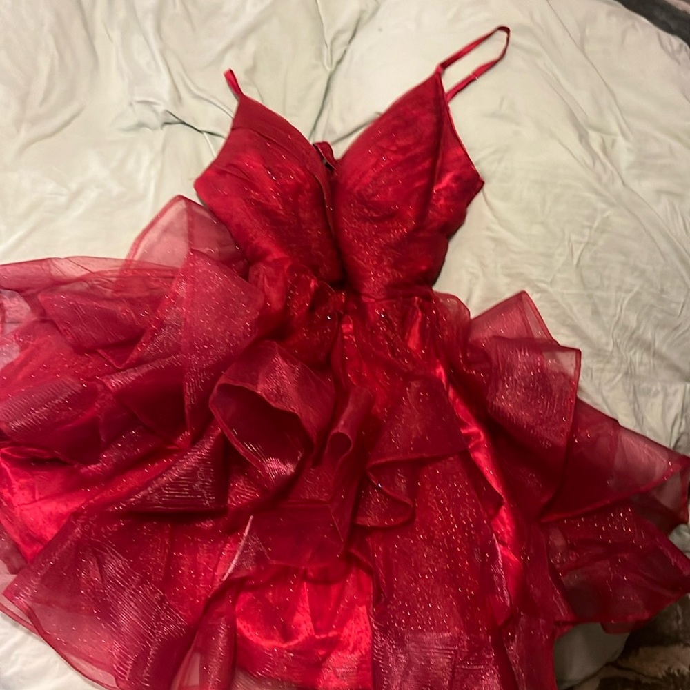 Short fluffy hoco dress